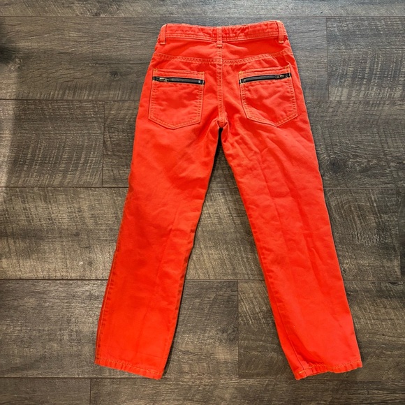 Mini Boden Orange Corduroy Pants with Striped Lining - Picture 3 of 3